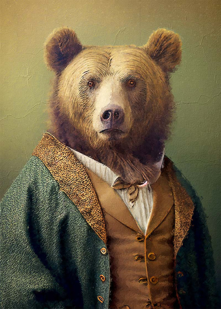 Victorian Bear Portrait Print