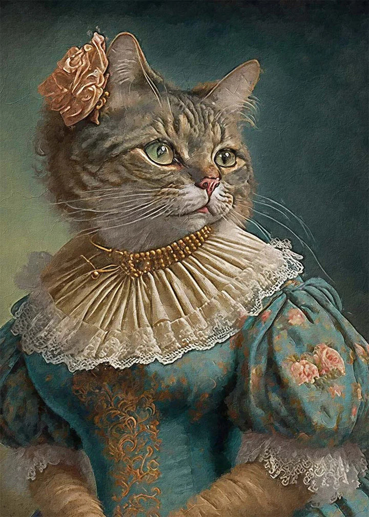 Regal Cat Portrait Print