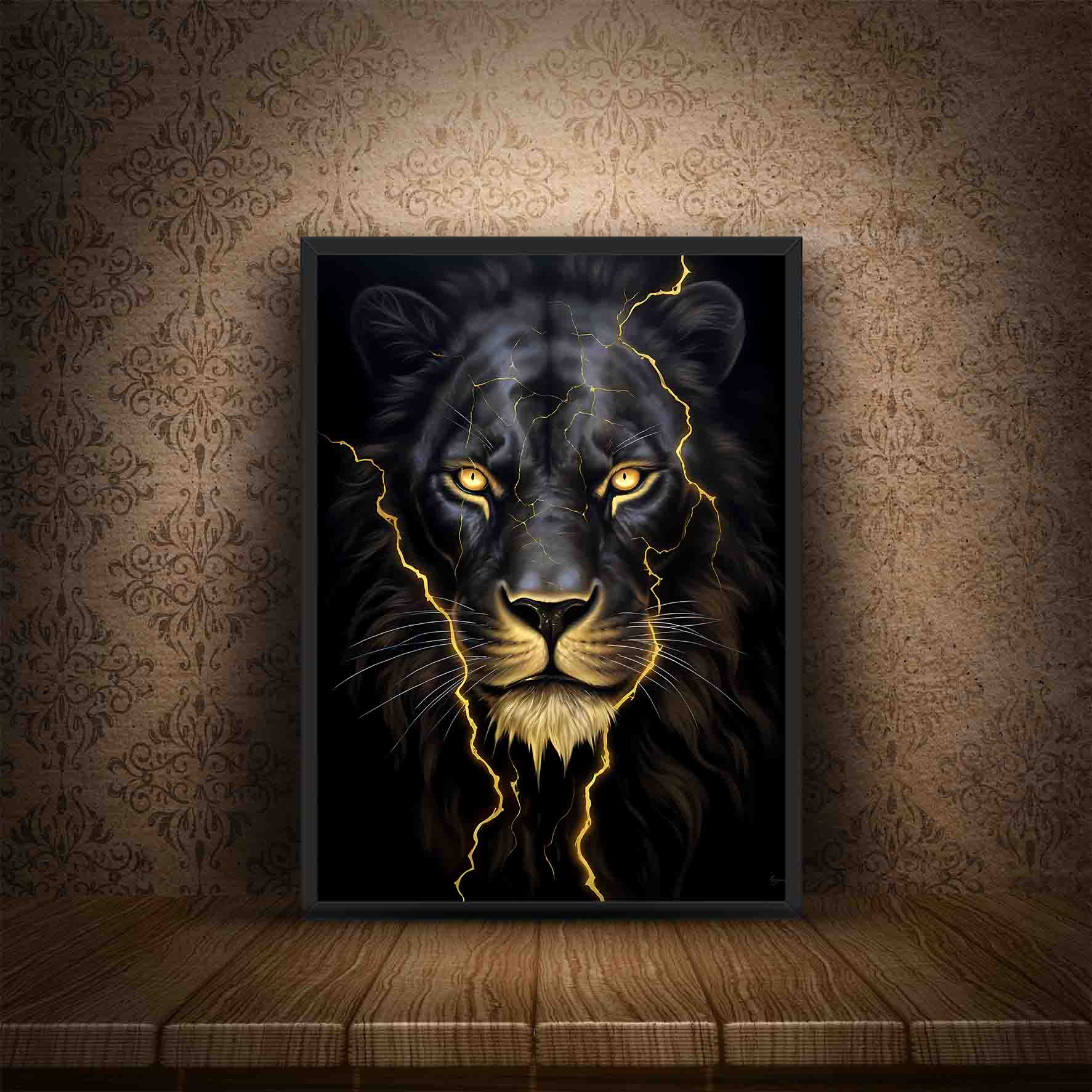 Electric Lion Wall Print