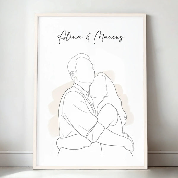 Personalized Couple Line Art Portrait