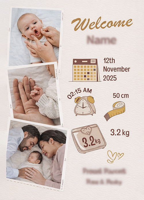 Personalized Birth Announcement Poster