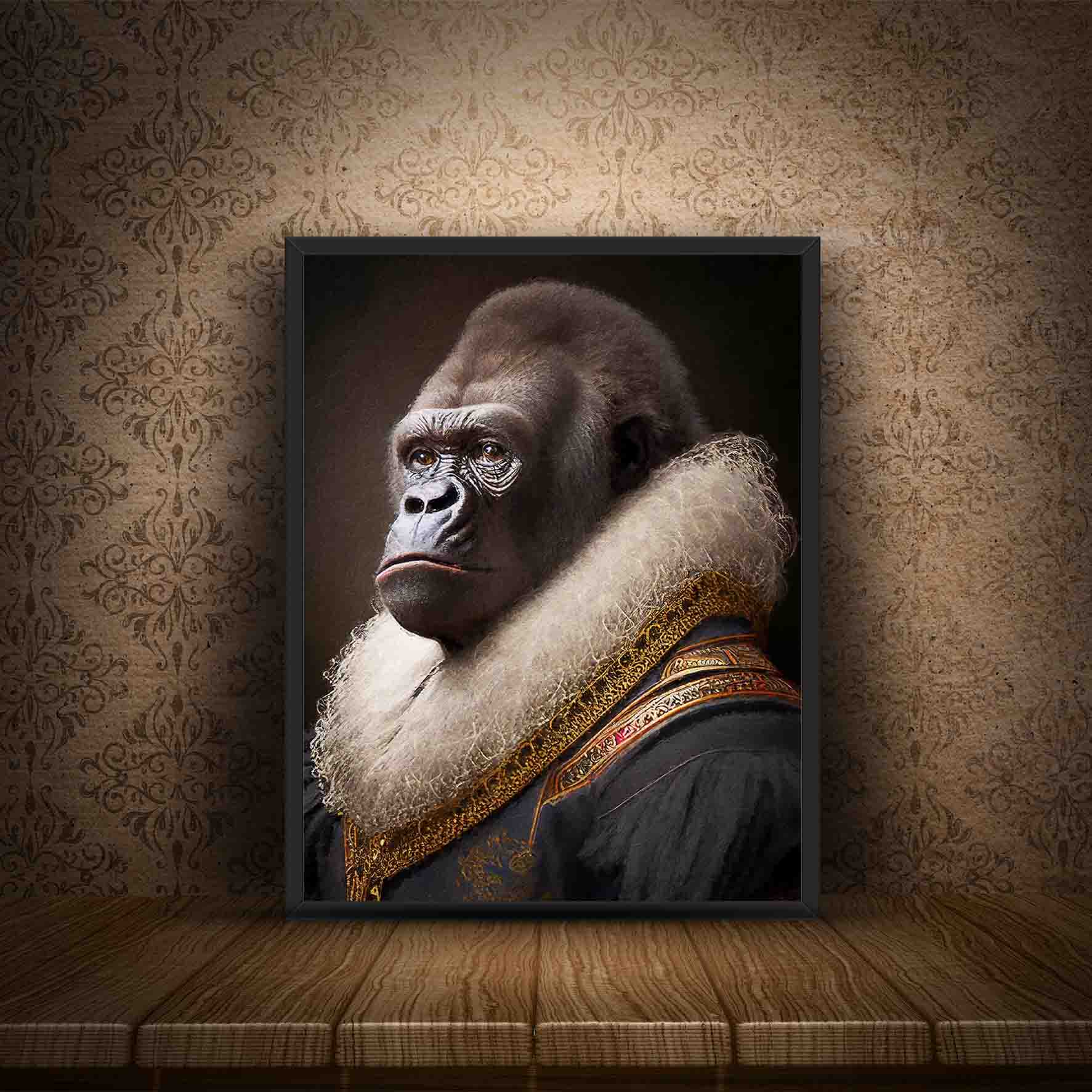 Vintage Royal Gorilla Print