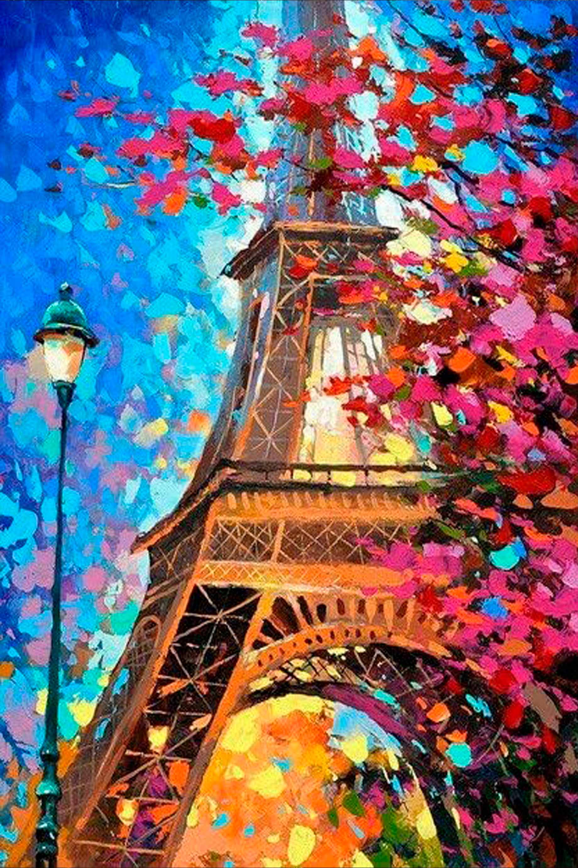 Colorful Eiffel Tower Canvas Art Print