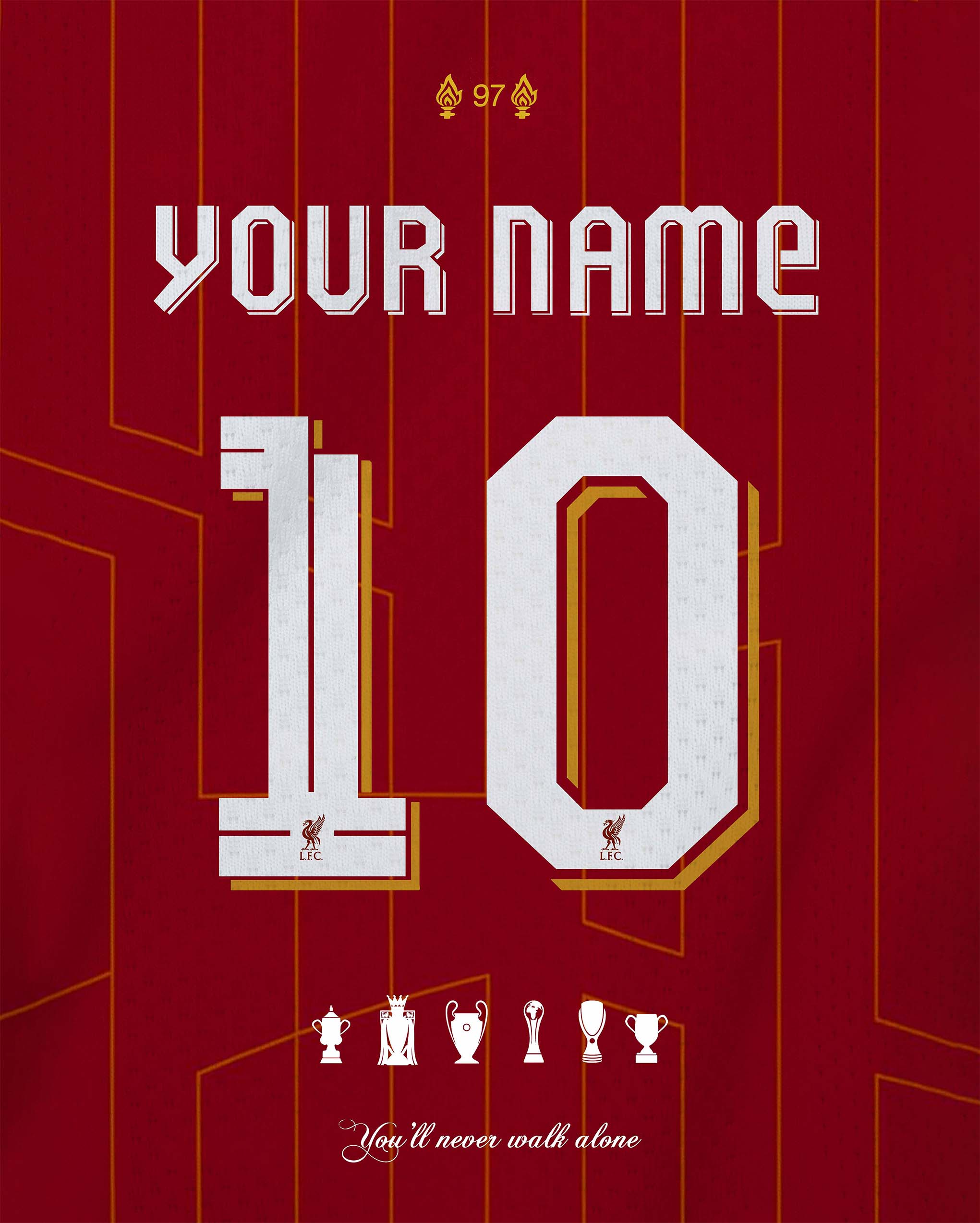 Personalized Liverpool Home Jersey Poster