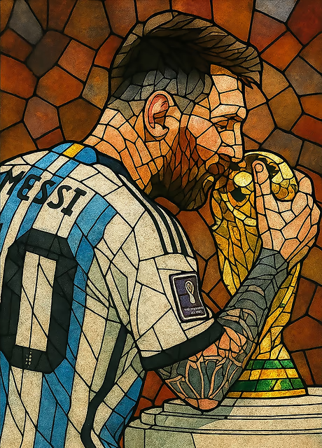 Stained Glass Art of Messi 