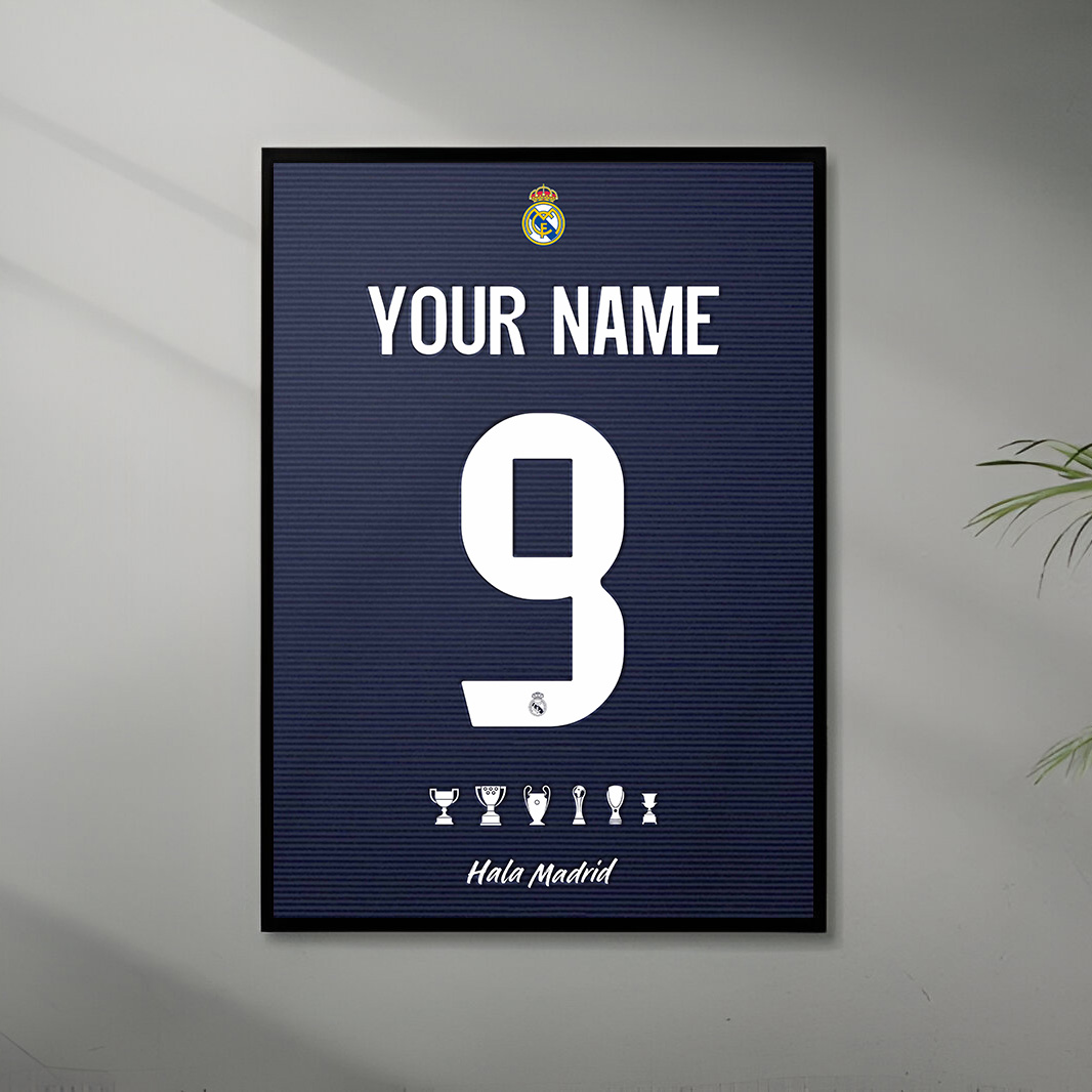 Personalized Real Madrid away Jersey Poster
