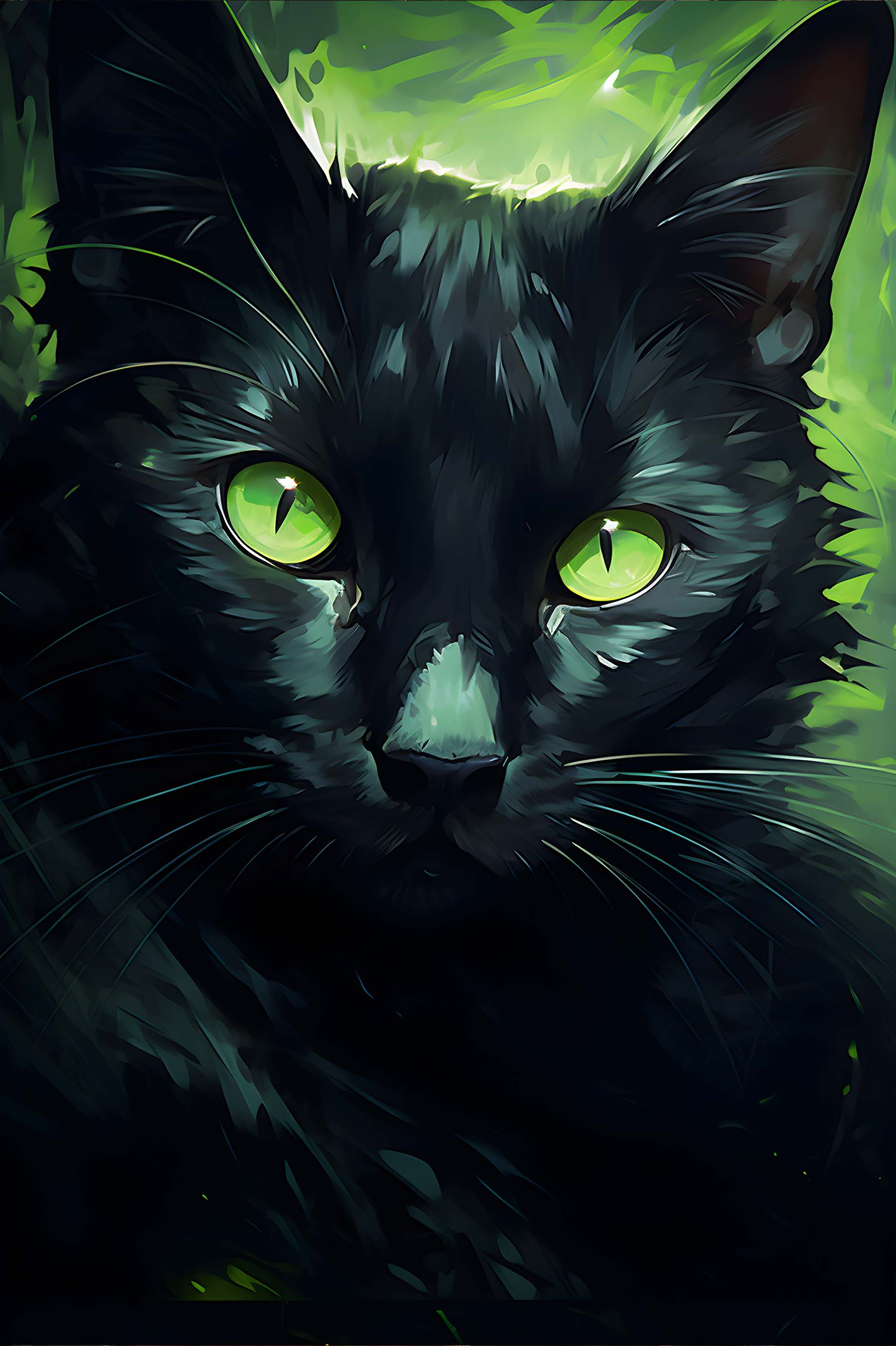 Black Cat Portrait Art