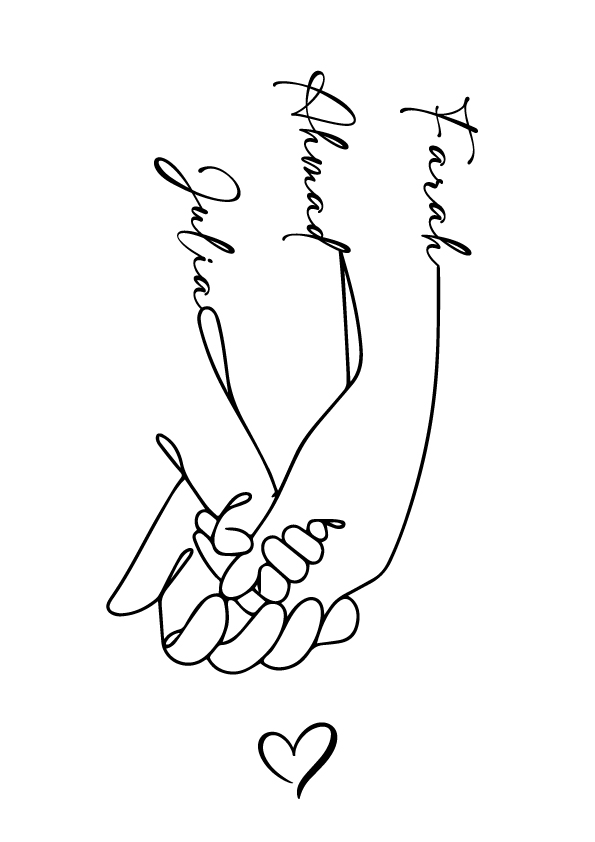 Custom Family Line Art Print