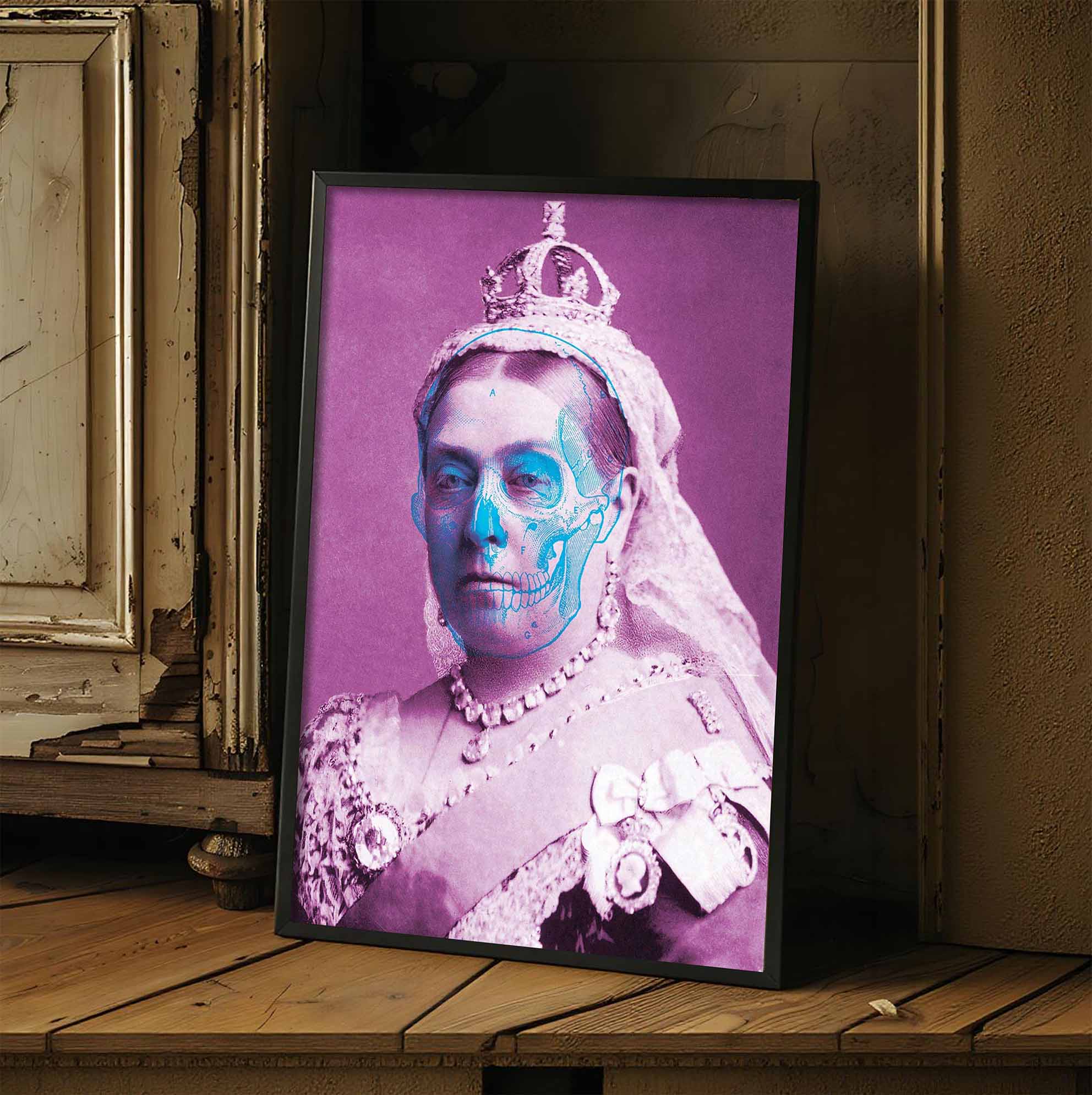 Queen Victoria Skull Colour Print