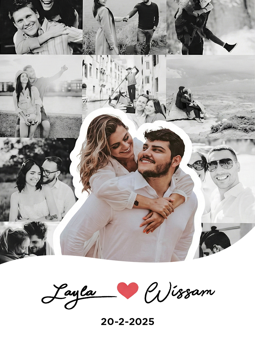 Personalized Couple Photo Collage