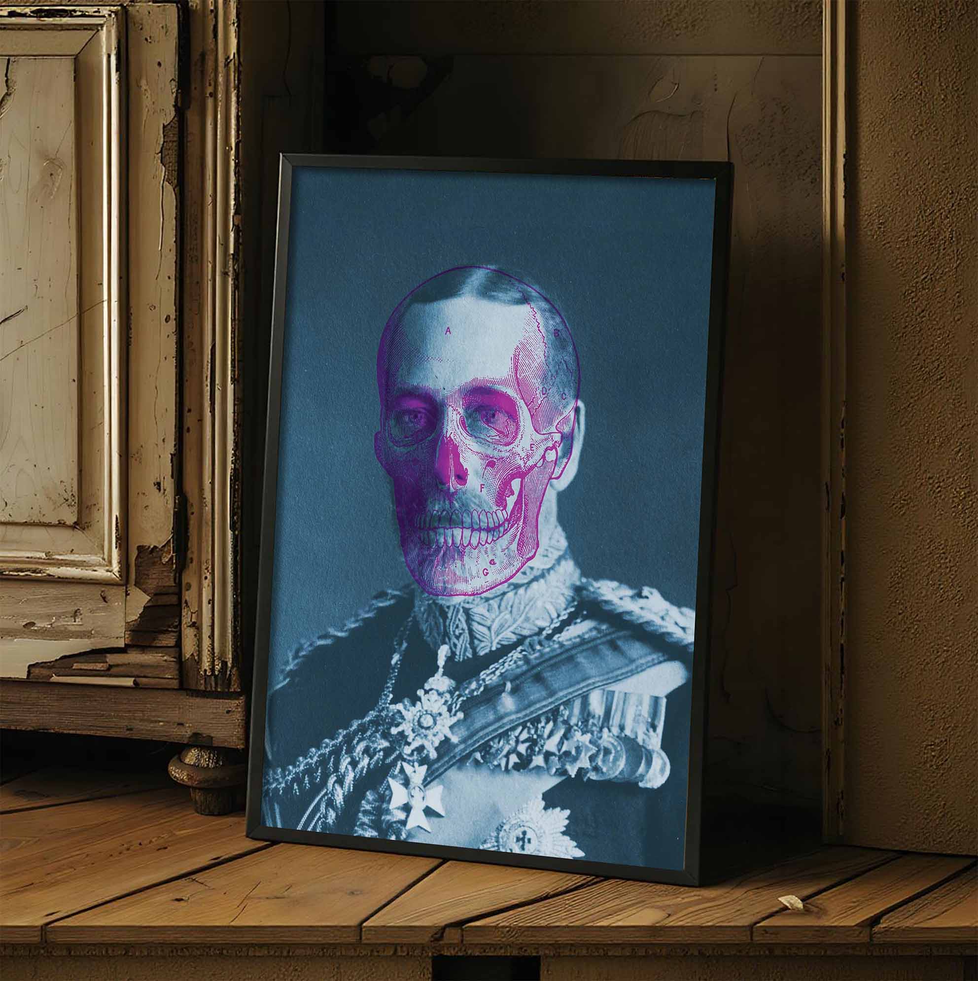 King George Skull Colour Print