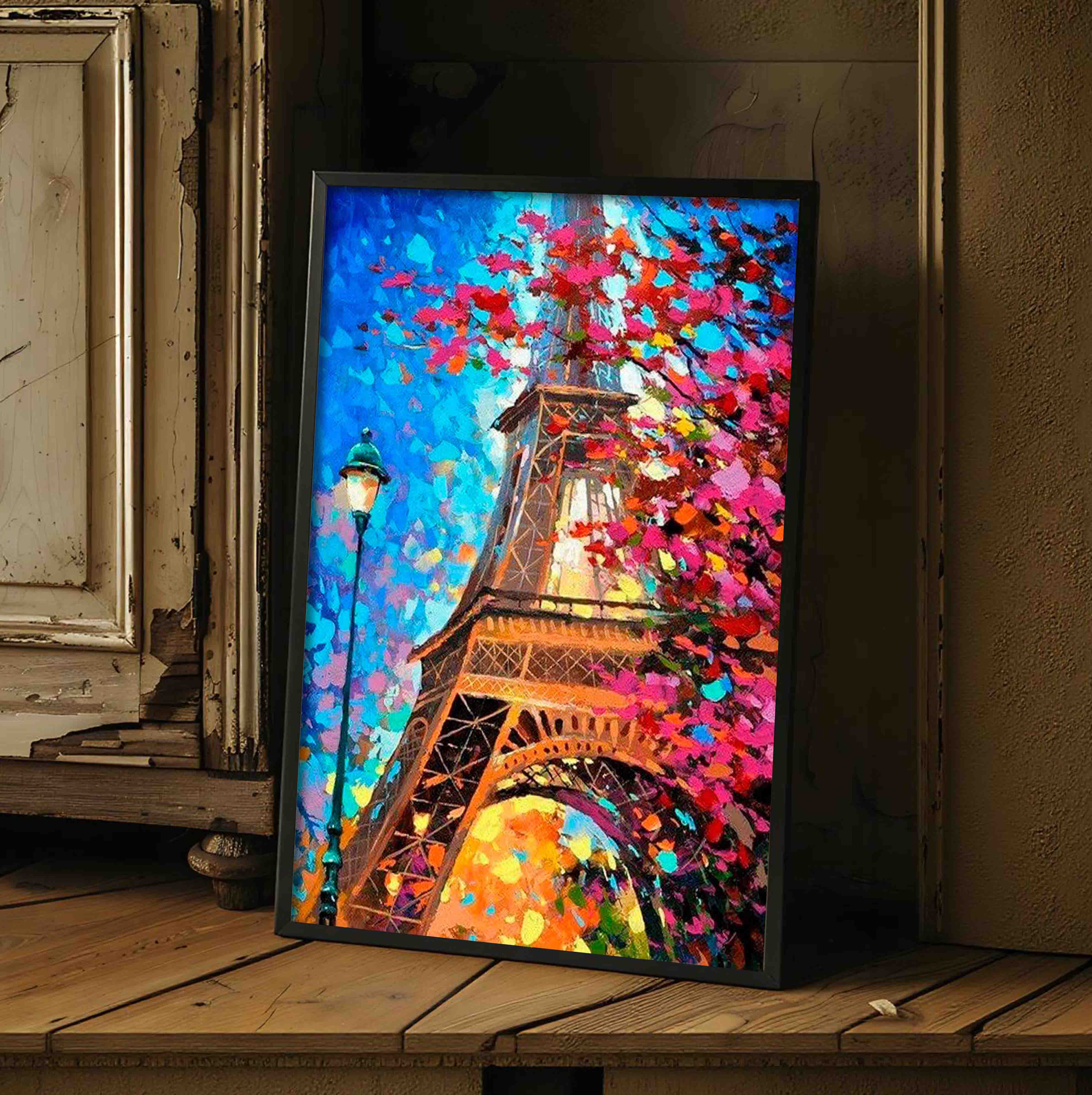 Colorful Eiffel Tower Canvas Art Print