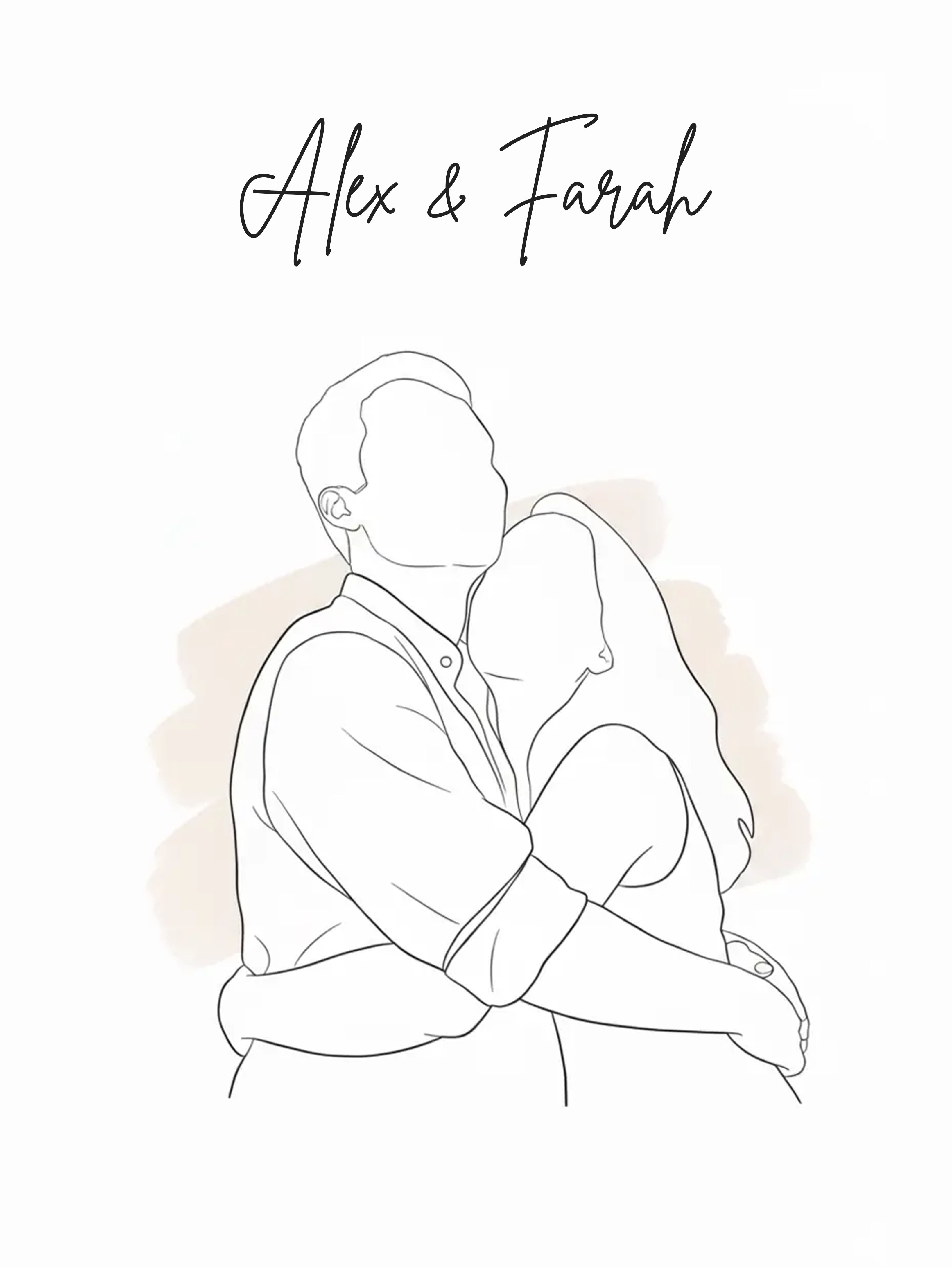 Personalized Couple Line Art Portrait