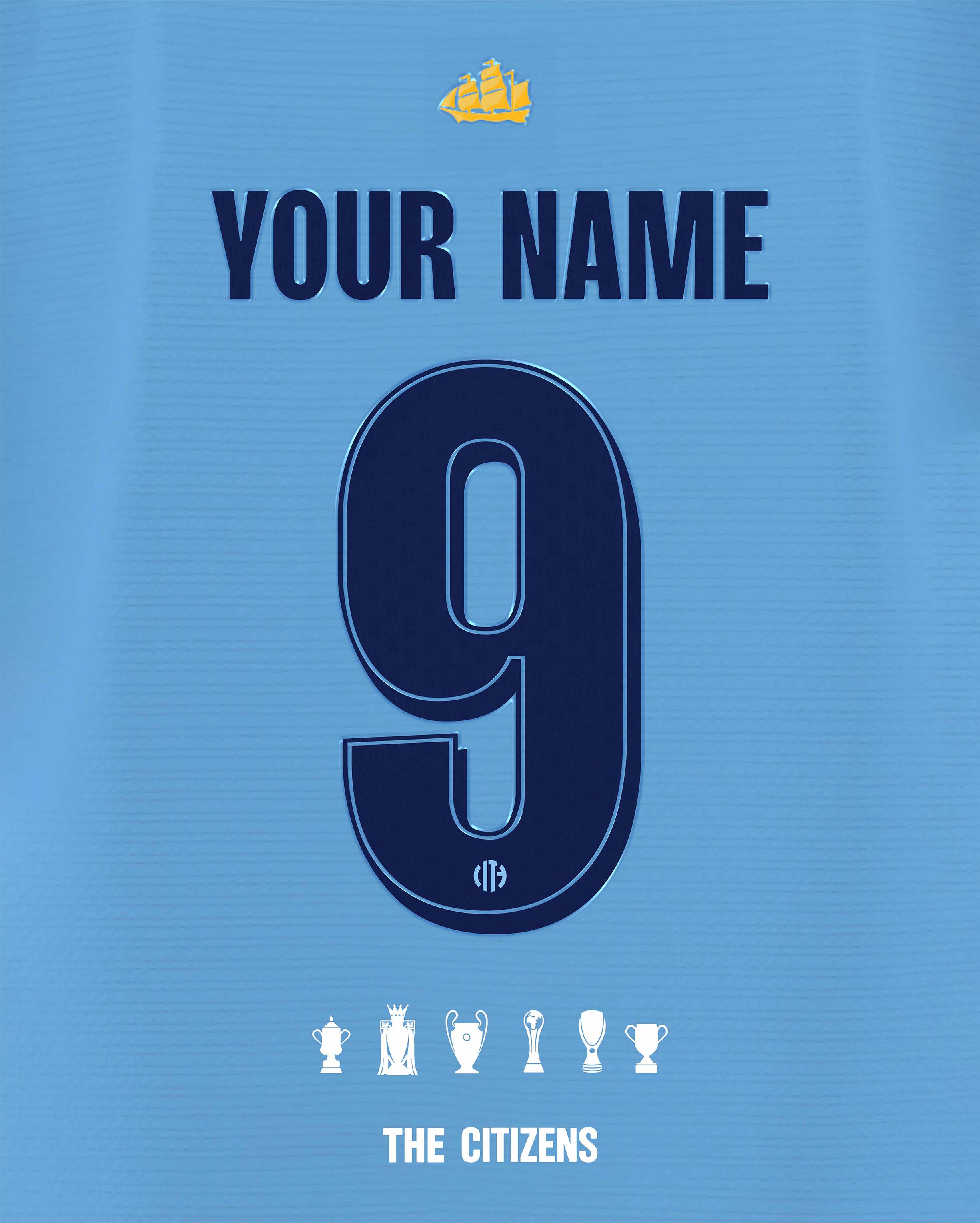 Personalized Manchester City Home Jersey Poster