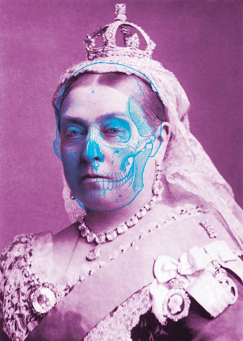 Queen Victoria Skull Colour Print