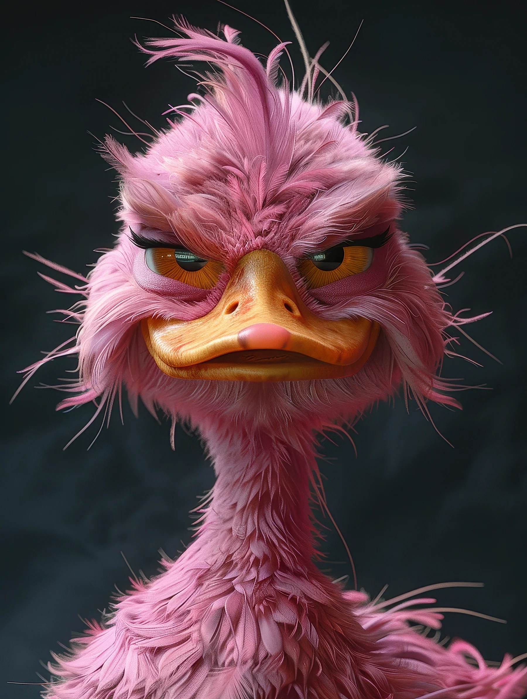 Plush Pink Ostrich Print