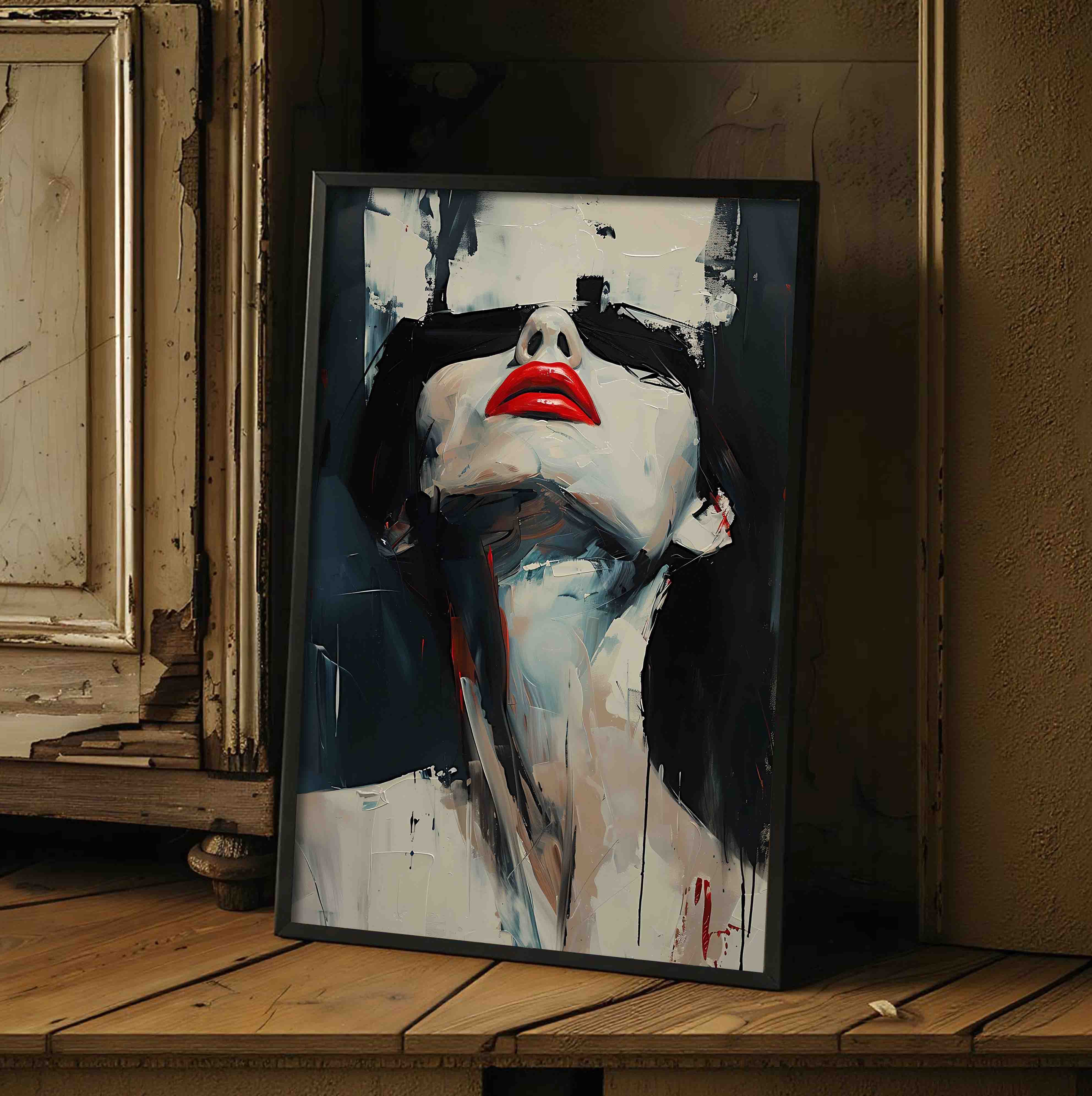 Modern Abstract Portrait Painting Print