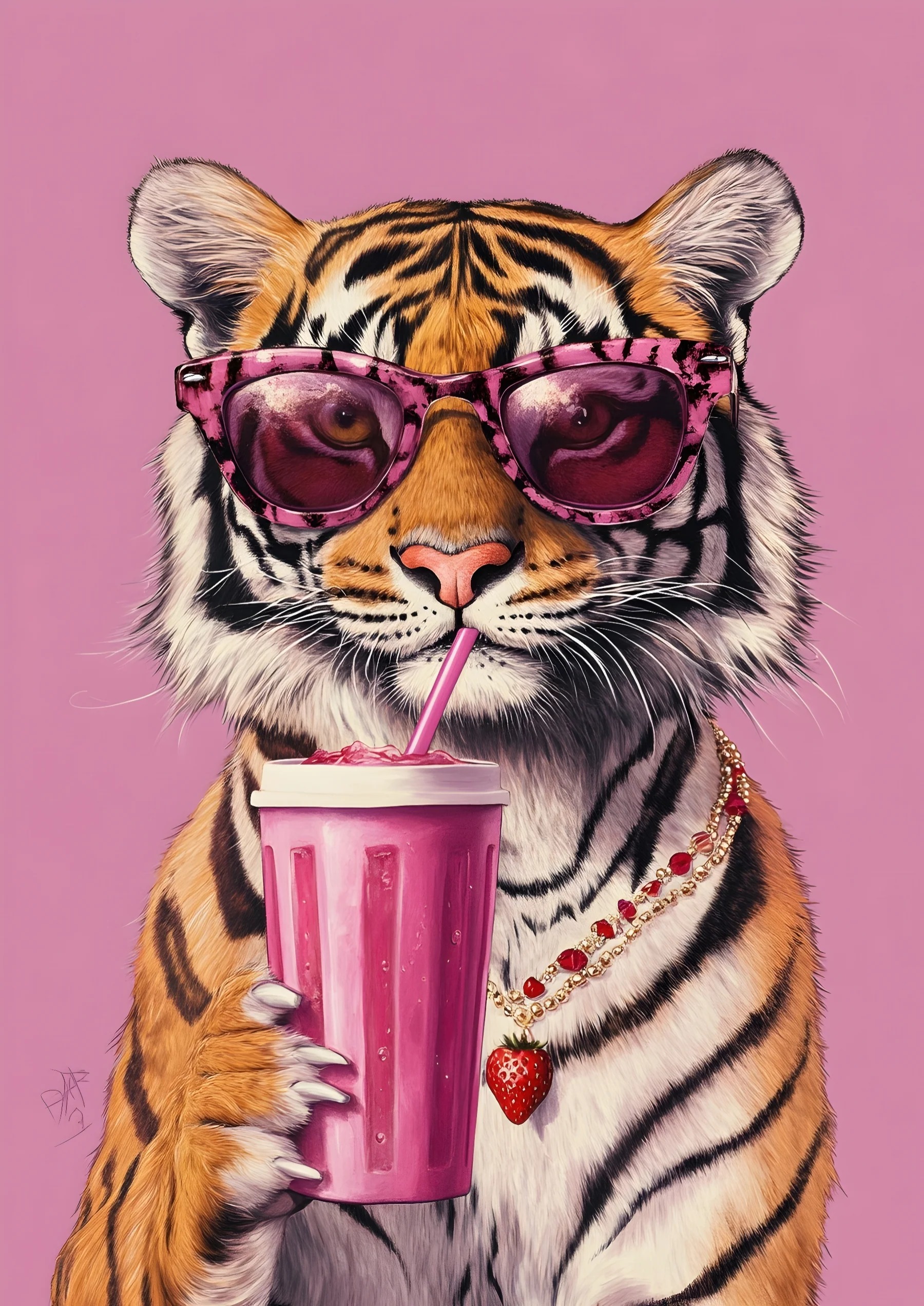 Trendy Tiger Art Print