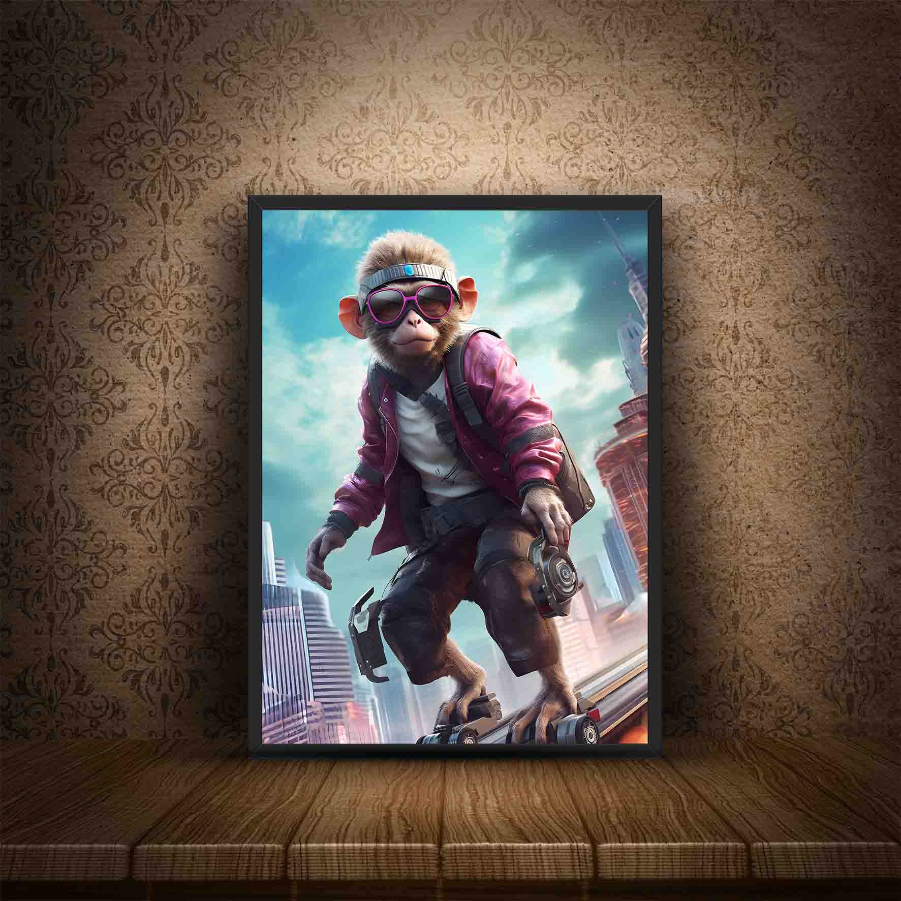 Futuristic Monkey Skater Figurine
