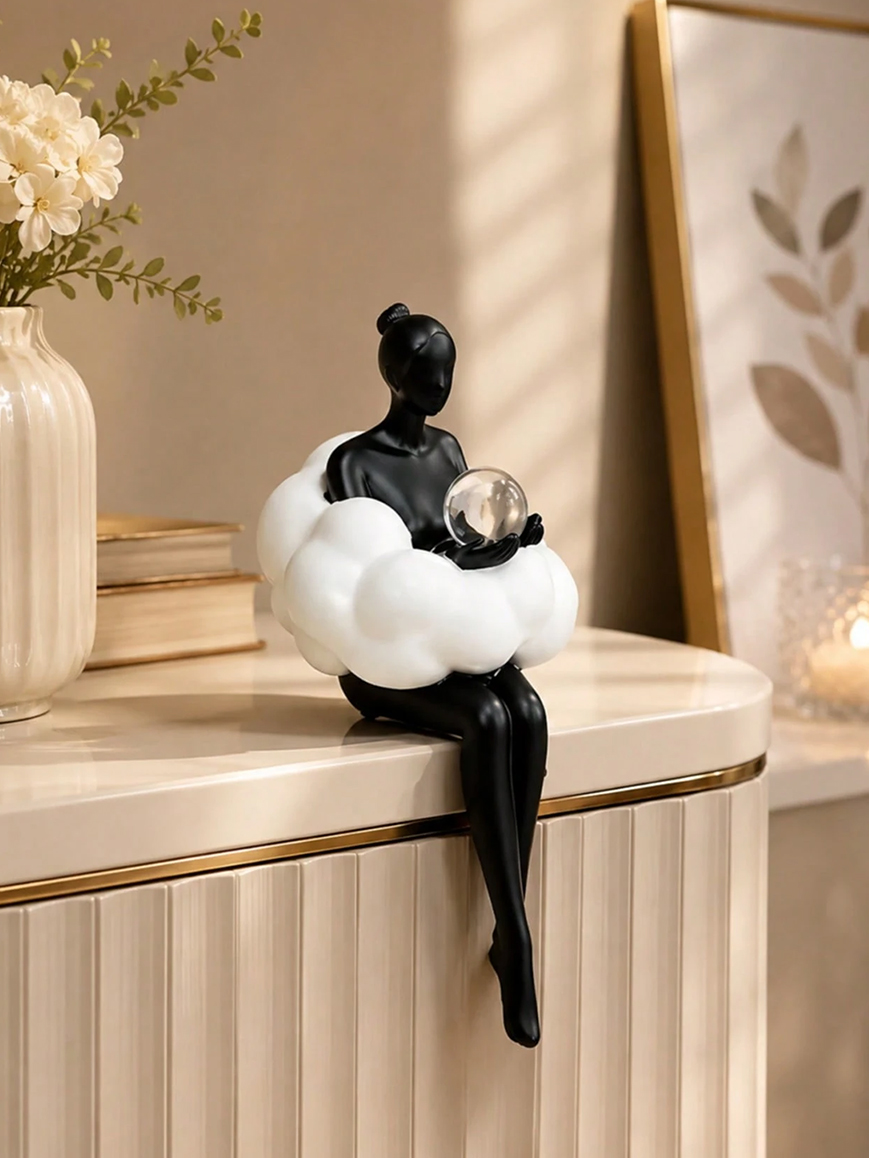 Elegant Cloud Lady Resin Figure