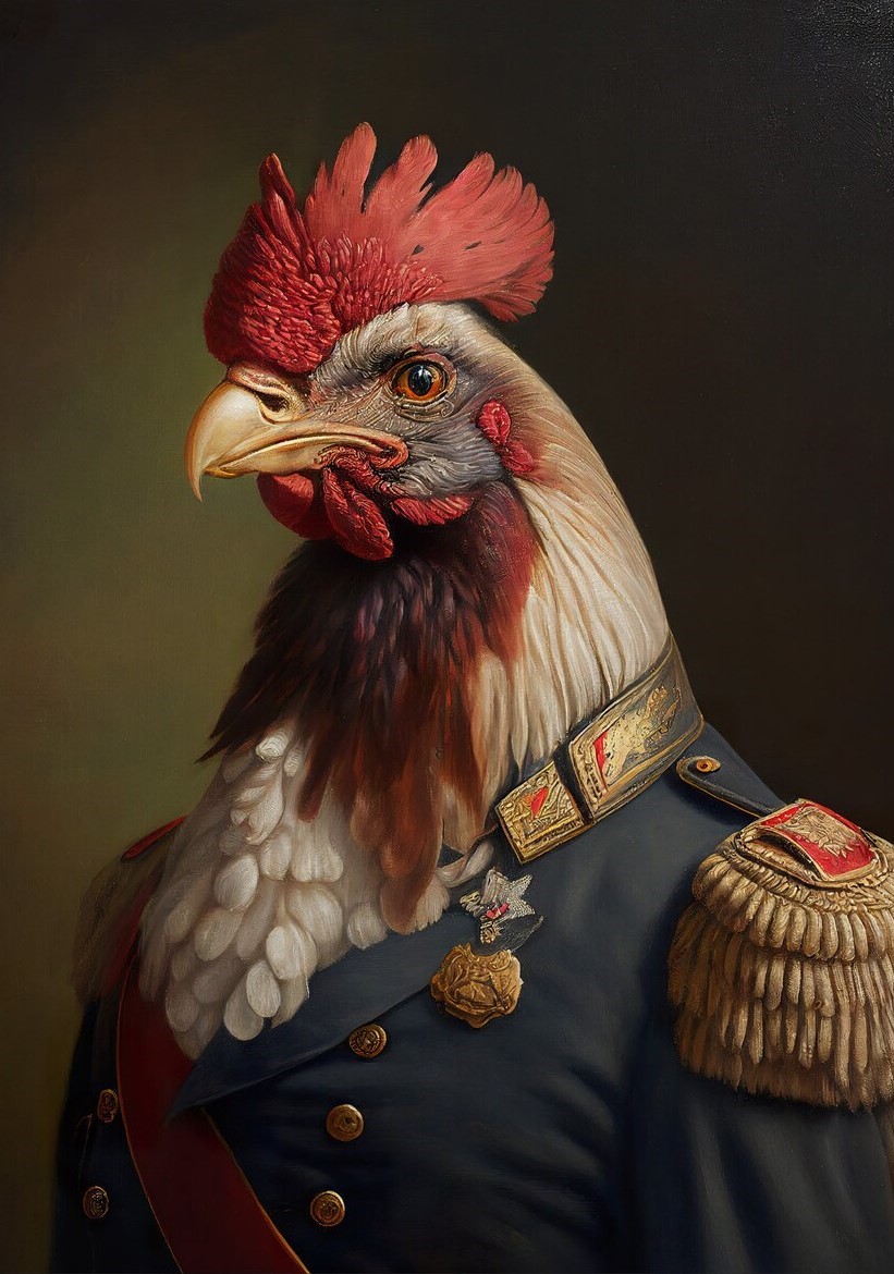 Regal Rooster Portrait Print