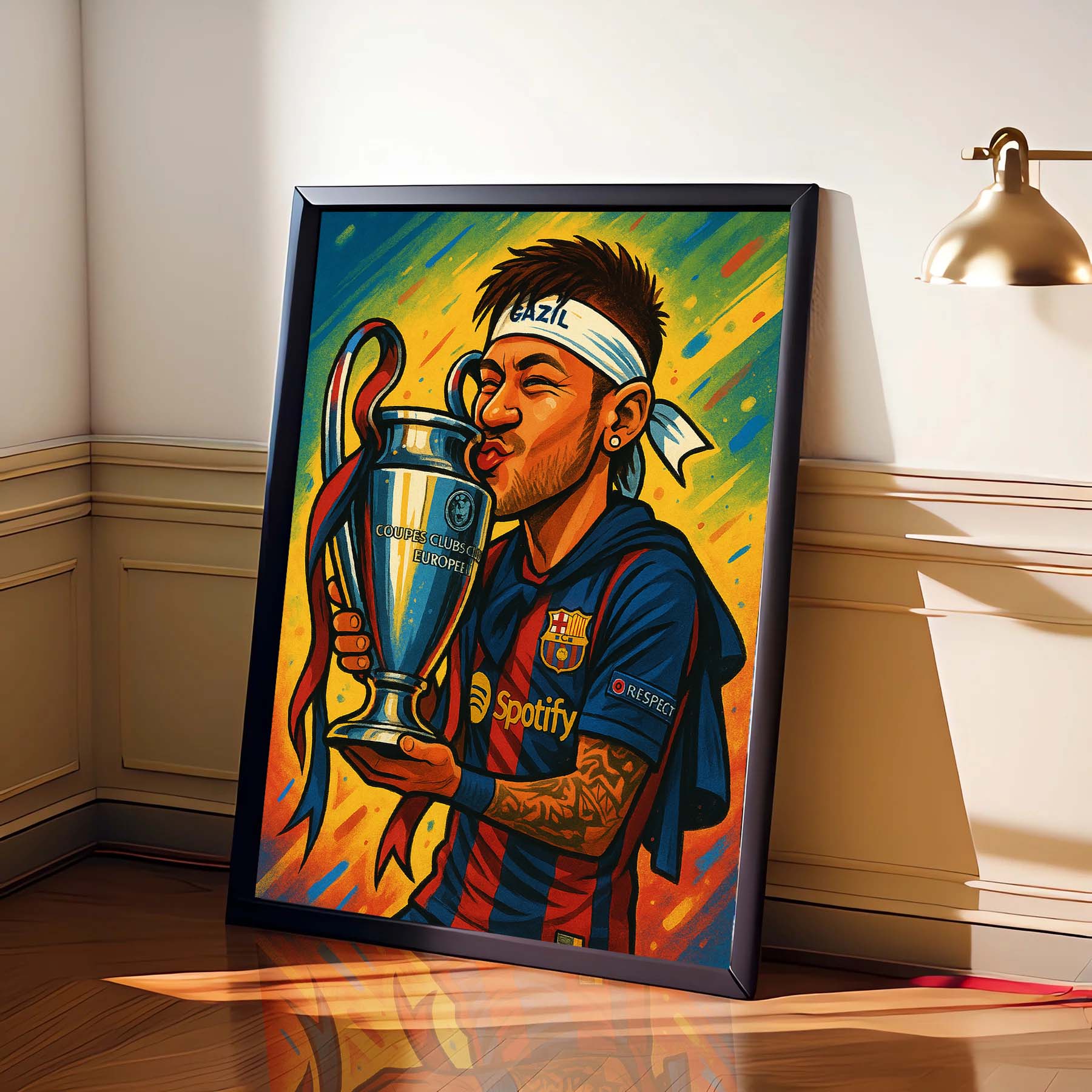 Neymar Illustrated Poster Ai