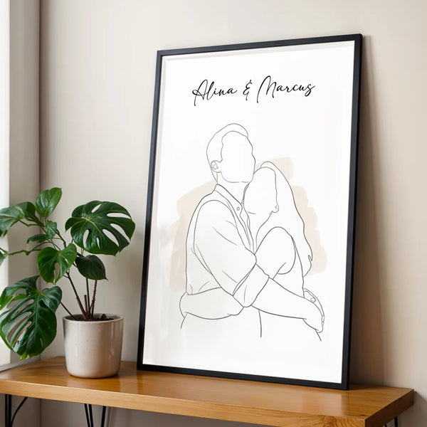 Personalized Couple Line Art Portrait