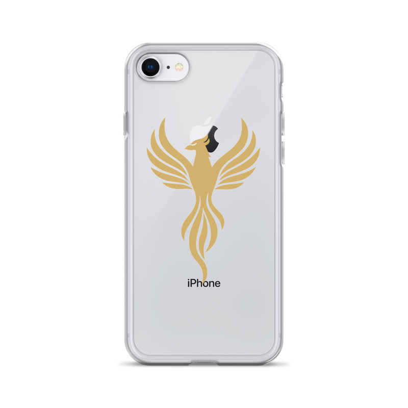 Clear iPhone Case with Gold Phoenix Design