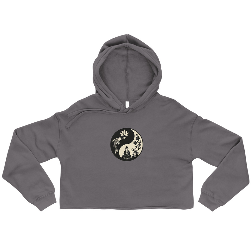 Cropped Hoodie with Yin-Yang Design