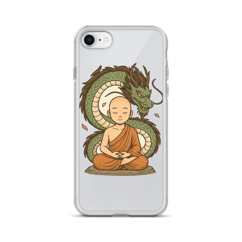 Buddha and Dragon Clear Phone Case