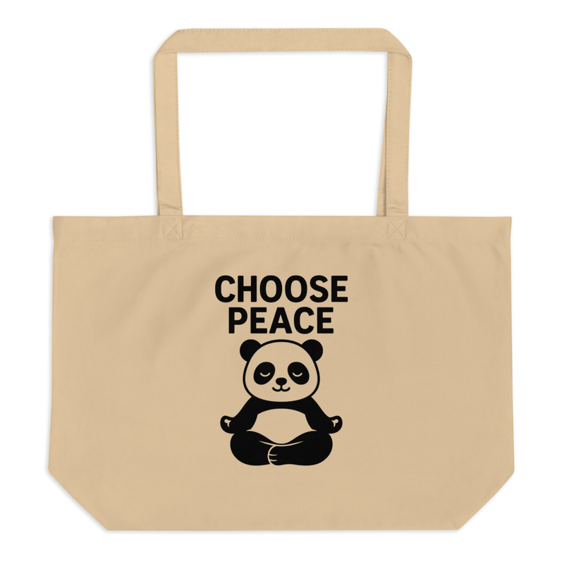 Choose Peace Panda Tote Bag