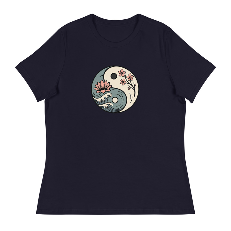 Yin Yang Lotus Waves T-Shirt