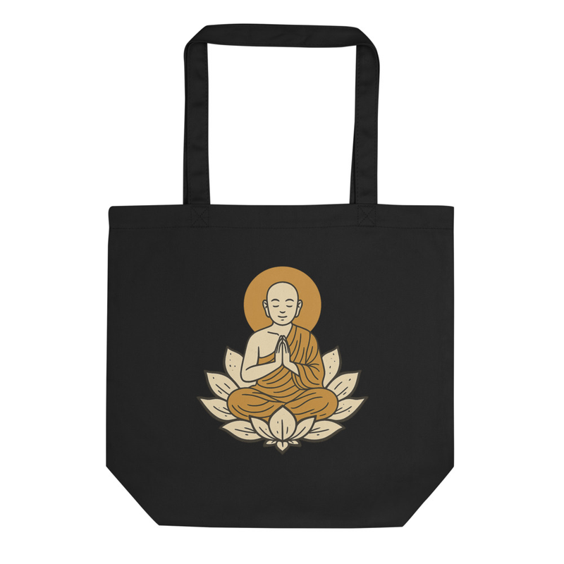 Meditative Monk Canvas Tote Bag