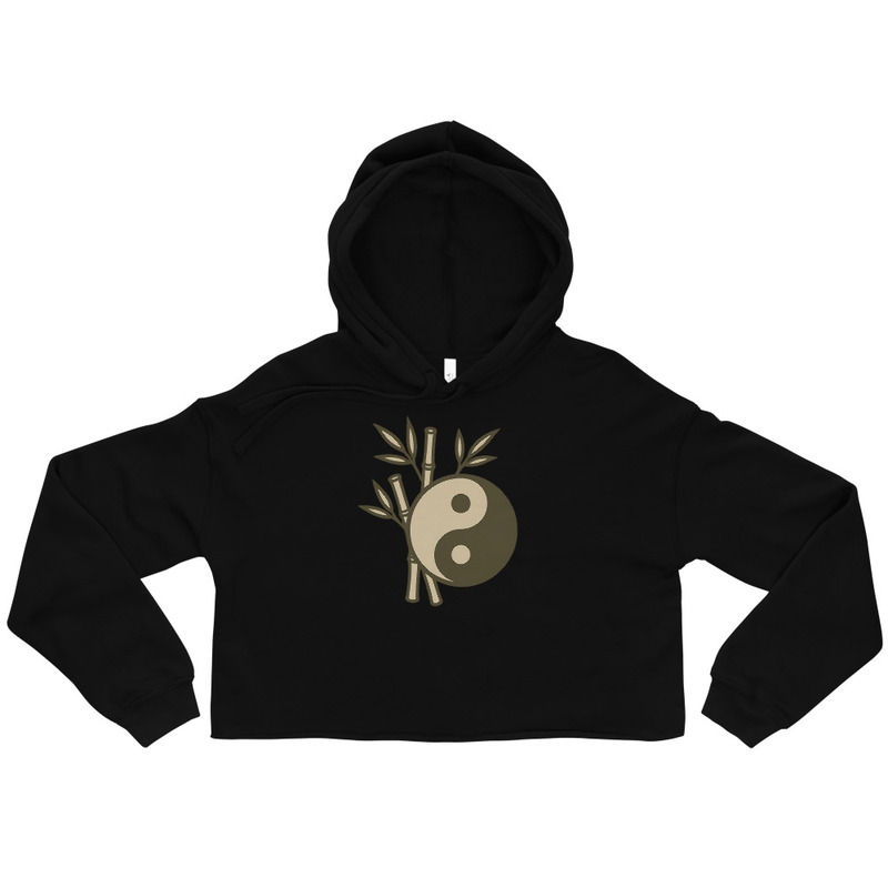 Yin Yang Bamboo Cropped Hoodie