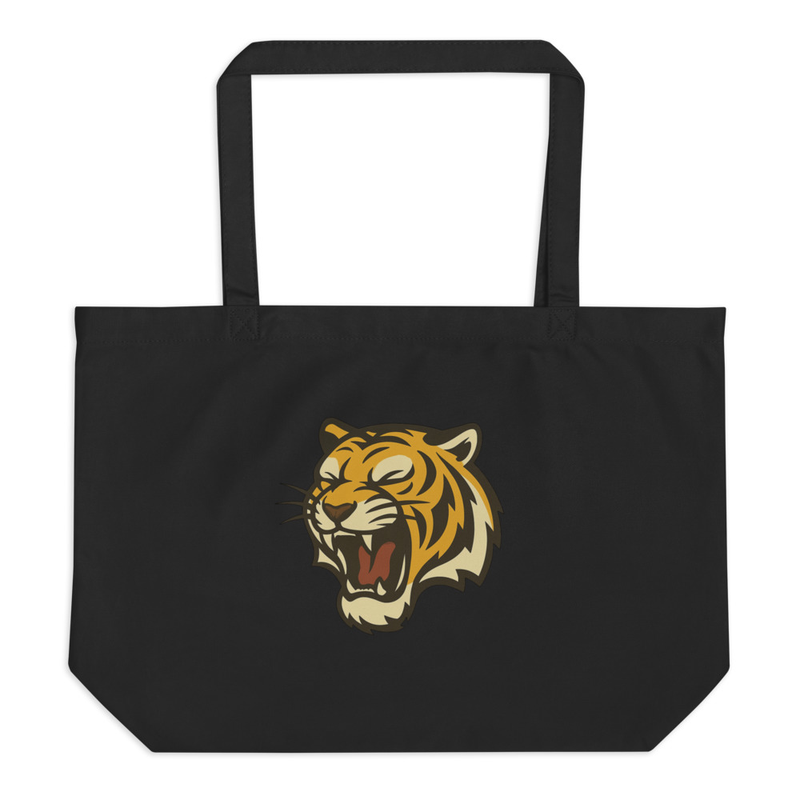 Beige Tote Bag with Tiger Print