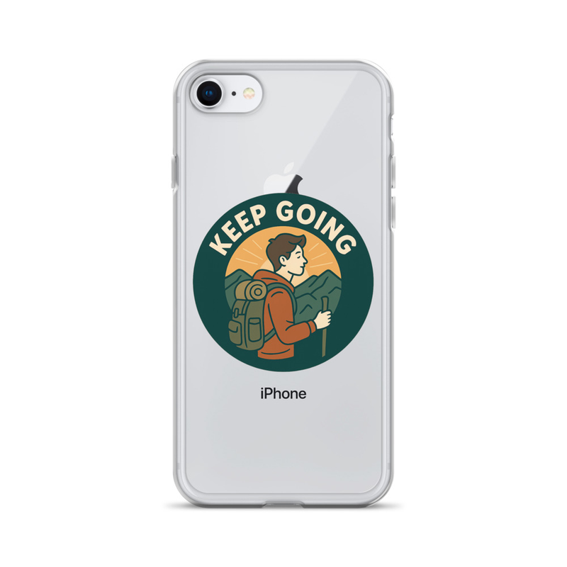 Clear iPhone Case with 'Keep Going' Design