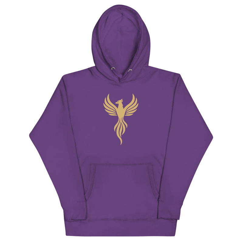Hoodie with Gold Phoenix Design