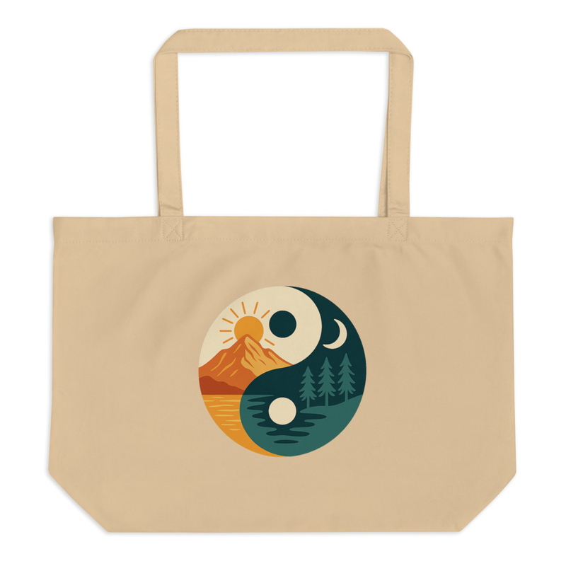 Nature Yin Yang Canvas Tote Bag