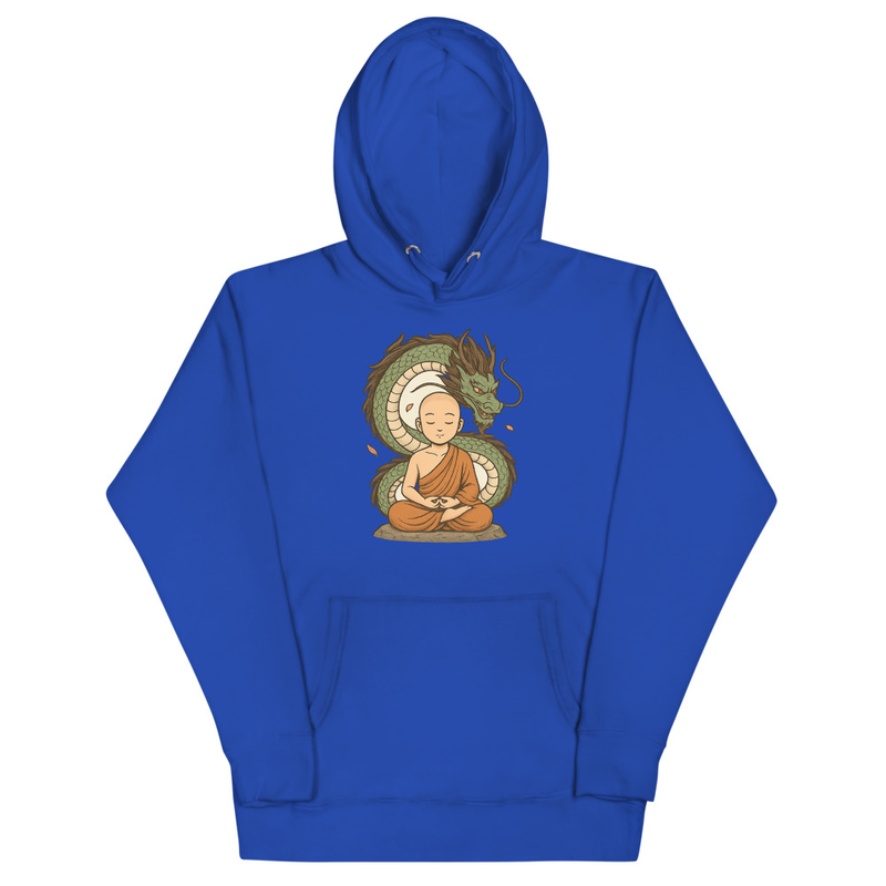 Buddha and Dragon Printed Hoodie