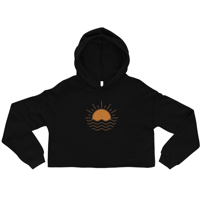 Cropped Hoodie with Sun Print