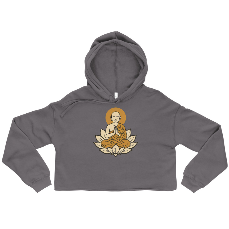 Buddha Lotus Crop Hoodie