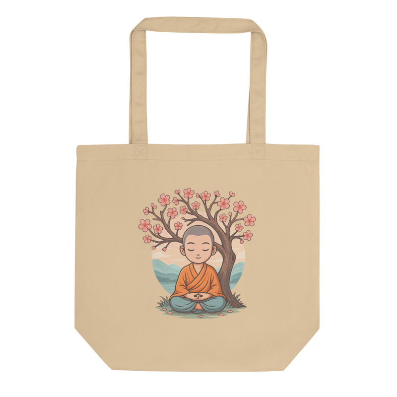Meditating Monk Tote Bag