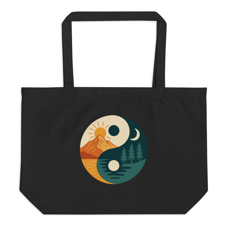 Nature Yin Yang Canvas Tote Bag