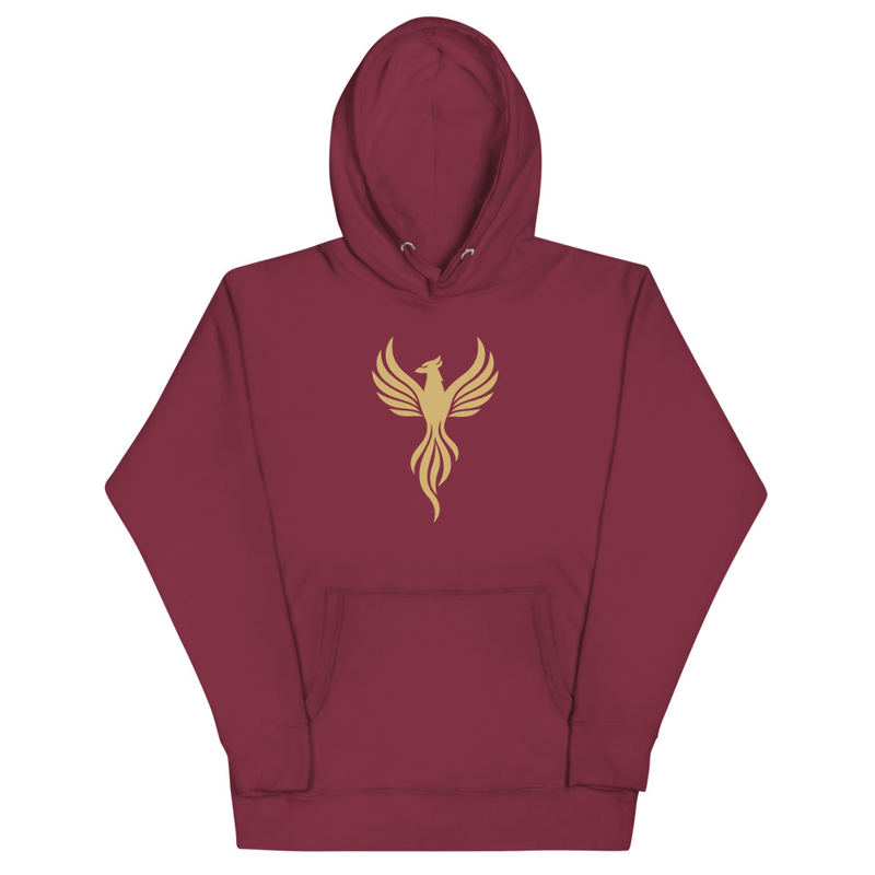 Hoodie with Gold Phoenix Design