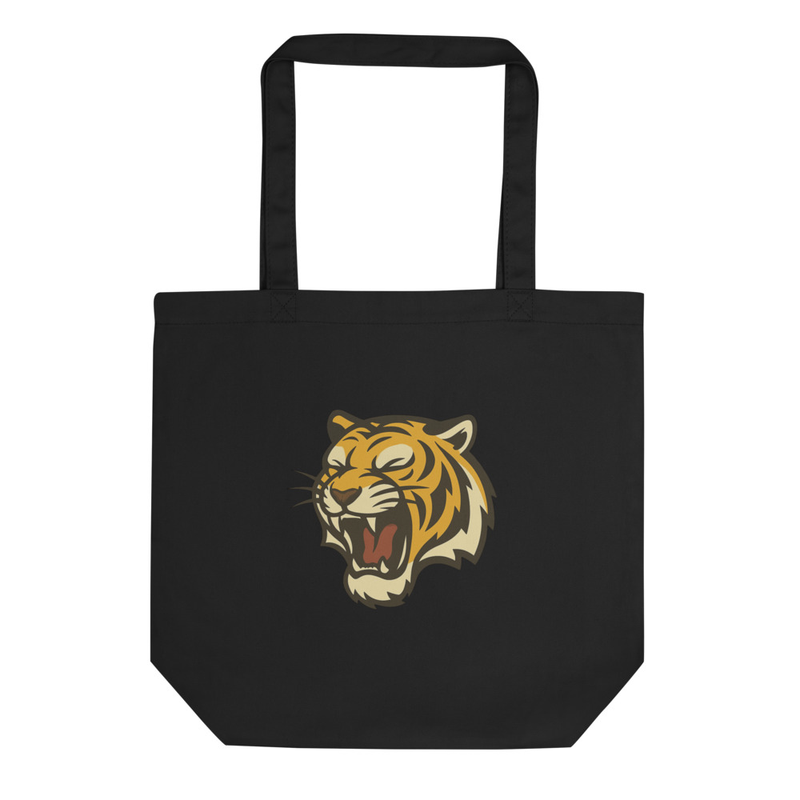 Tiger Print Black Tote Bag