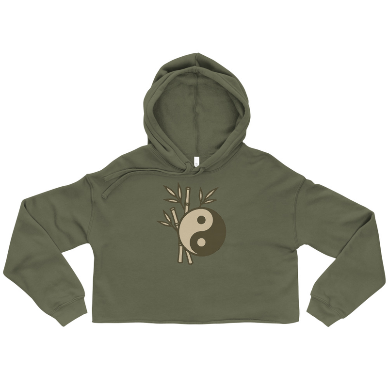 Yin Yang Bamboo Cropped Hoodie