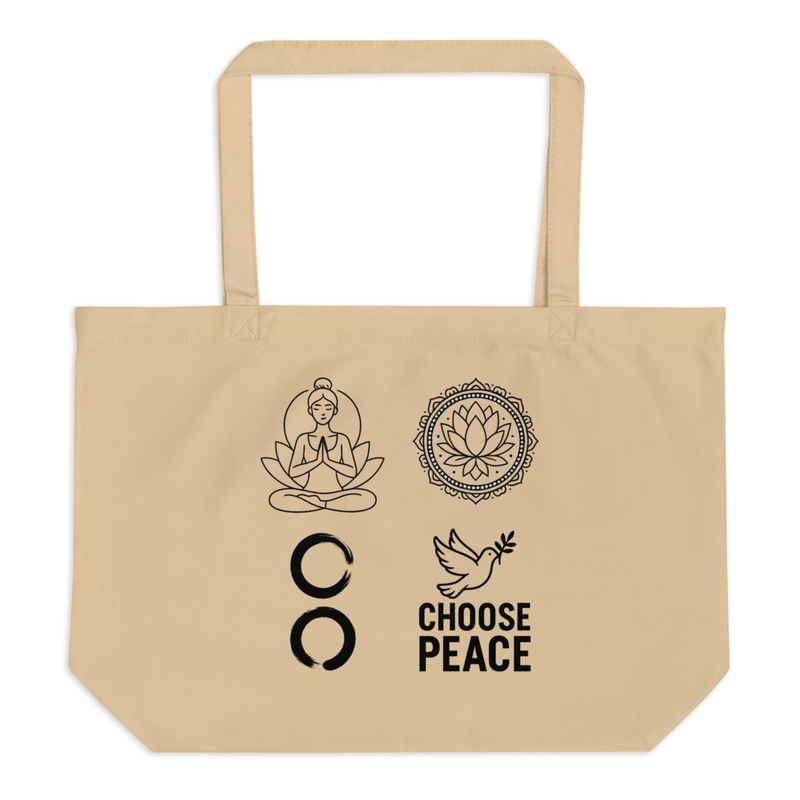 Spacious Peace-Themed Tote Bag