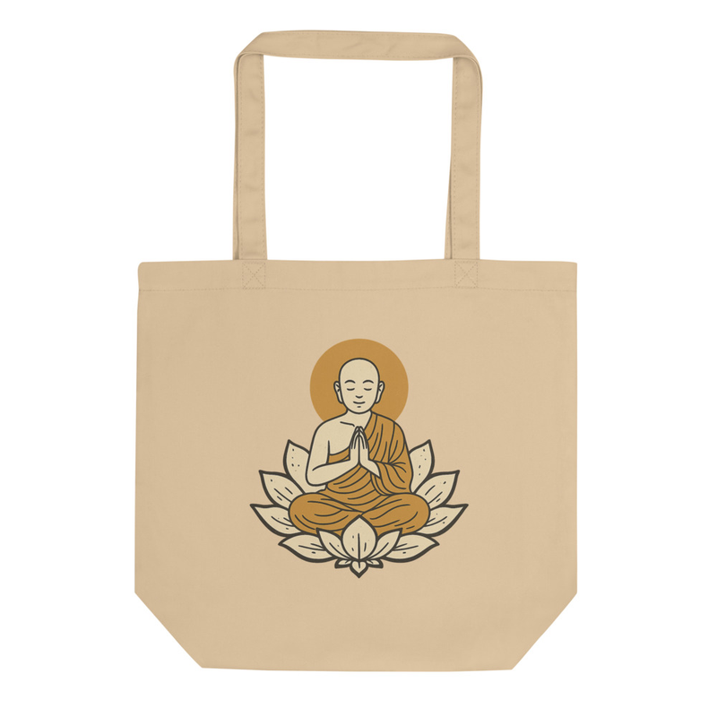 Meditative Monk Canvas Tote Bag