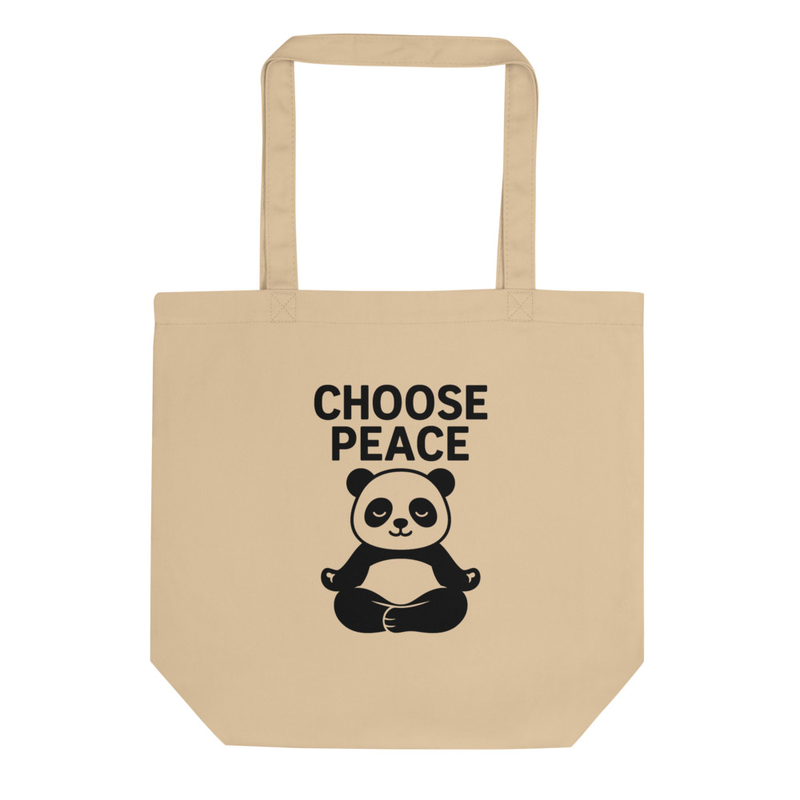 Choose Peace Panda Tote Bag
