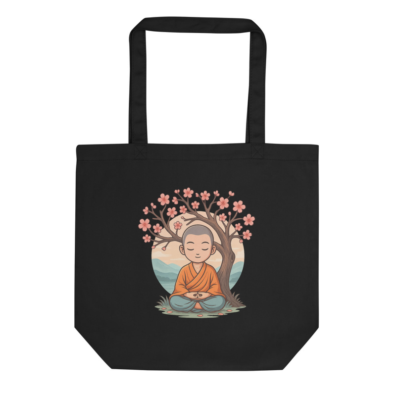 Meditating Monk Tote Bag